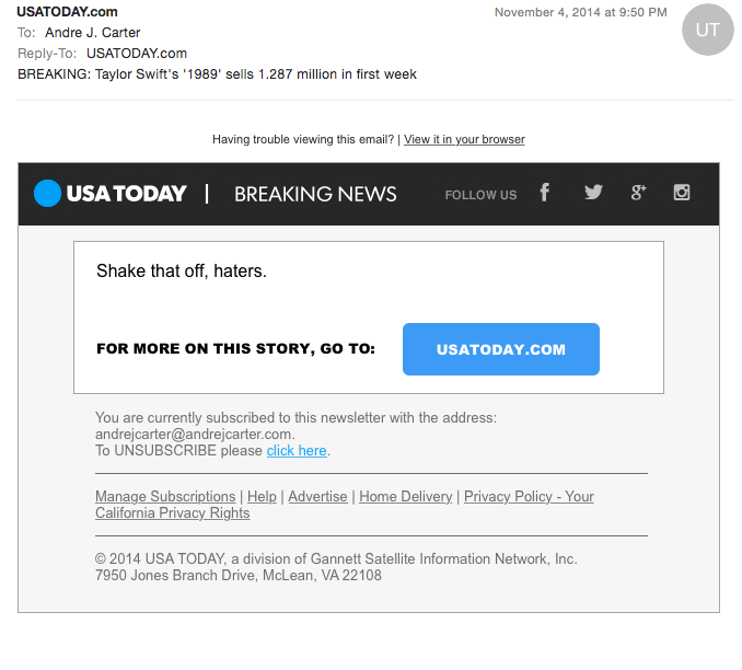 USA Today Email
